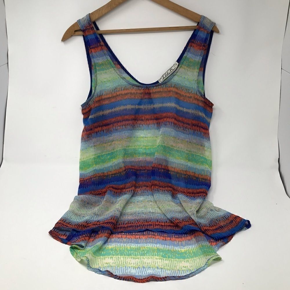 🌞🌴🌞Sz M Chloe K sheer high-low tank